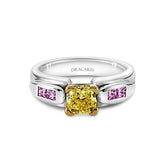 Australian Pink, Yellow & White Diamond Ring - Dracakis Jewellers